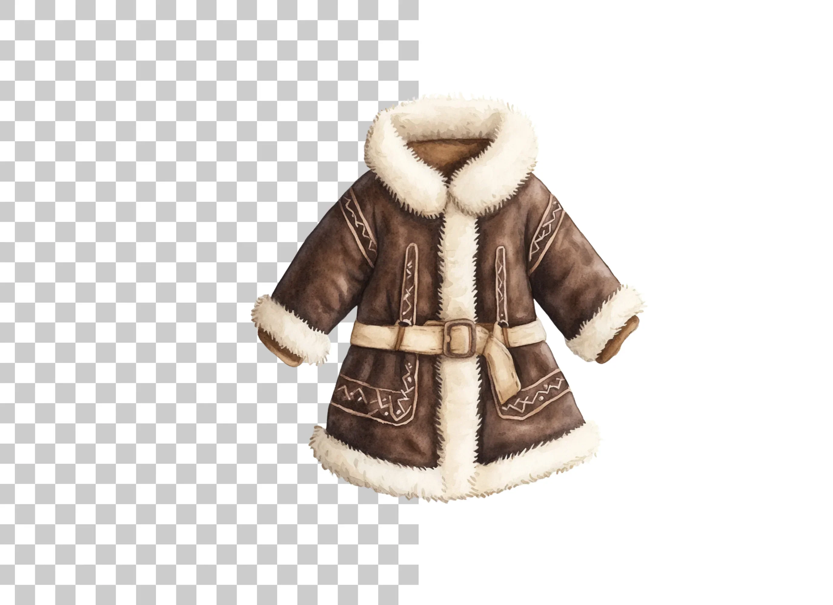 Winter Fur Coats Clipart Bundle - Image 2