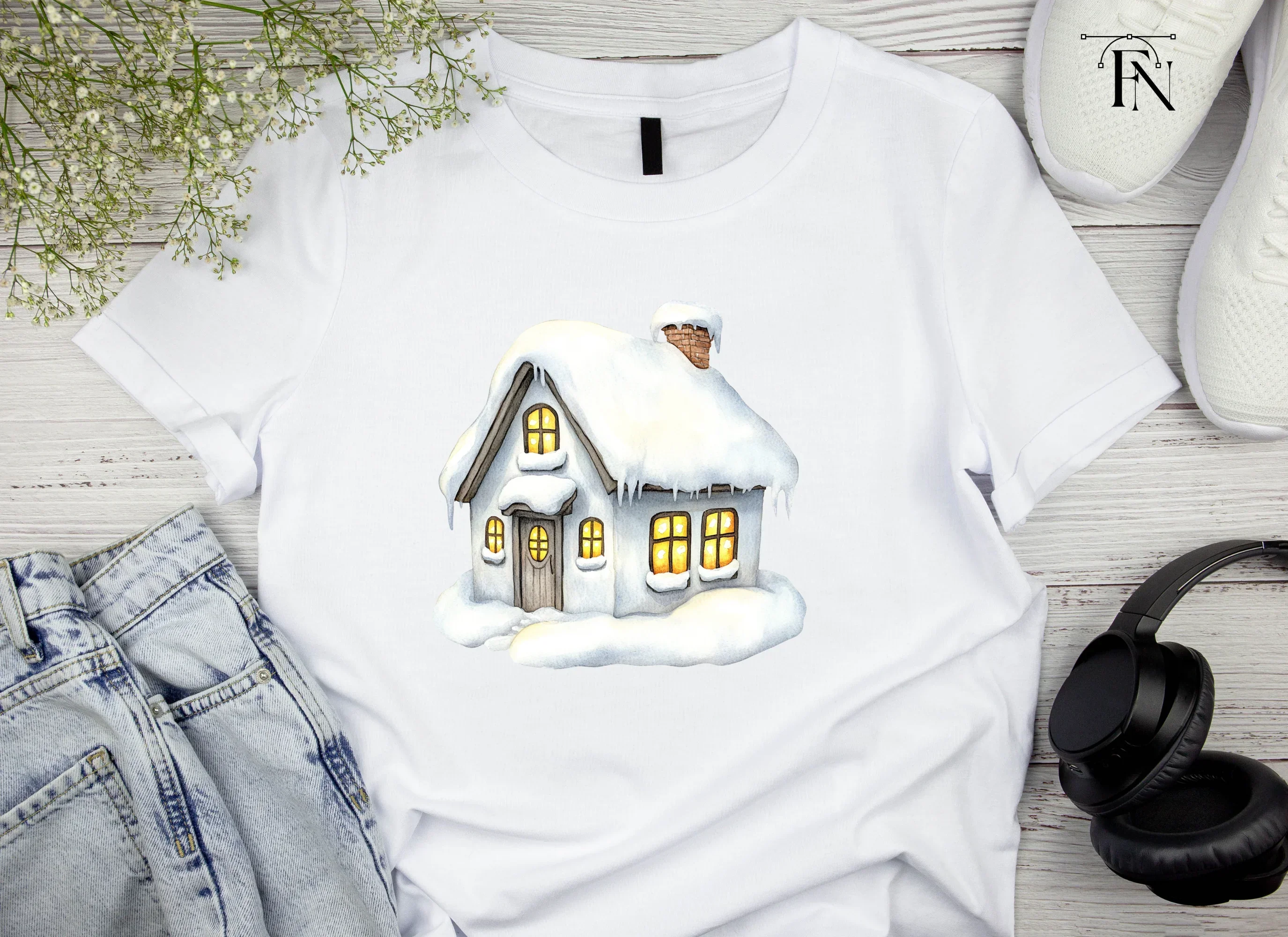 Winter Houses Clipart Bundle - Image 4