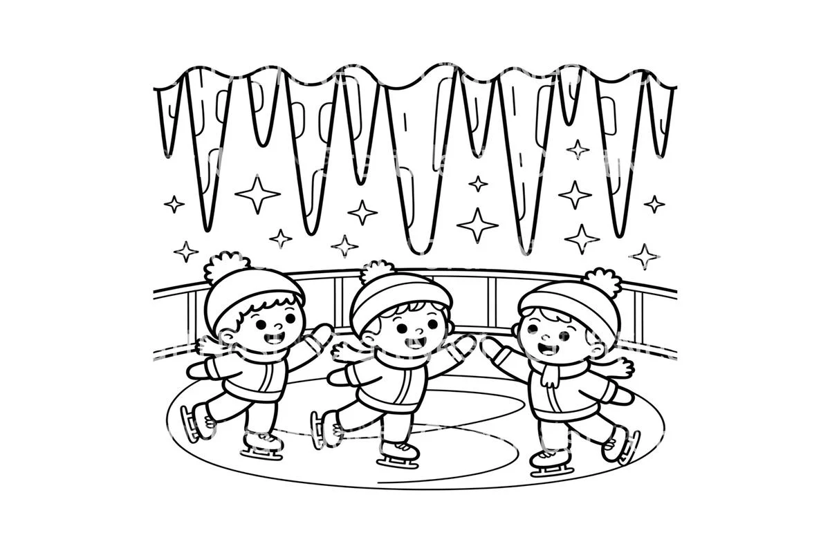 Winter Ice Skating Fun Coloring Books - Image 3