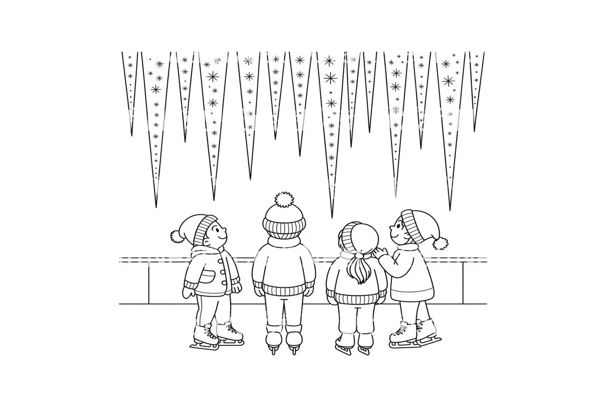 Winter Ice Skating Fun Coloring Books - Image 4