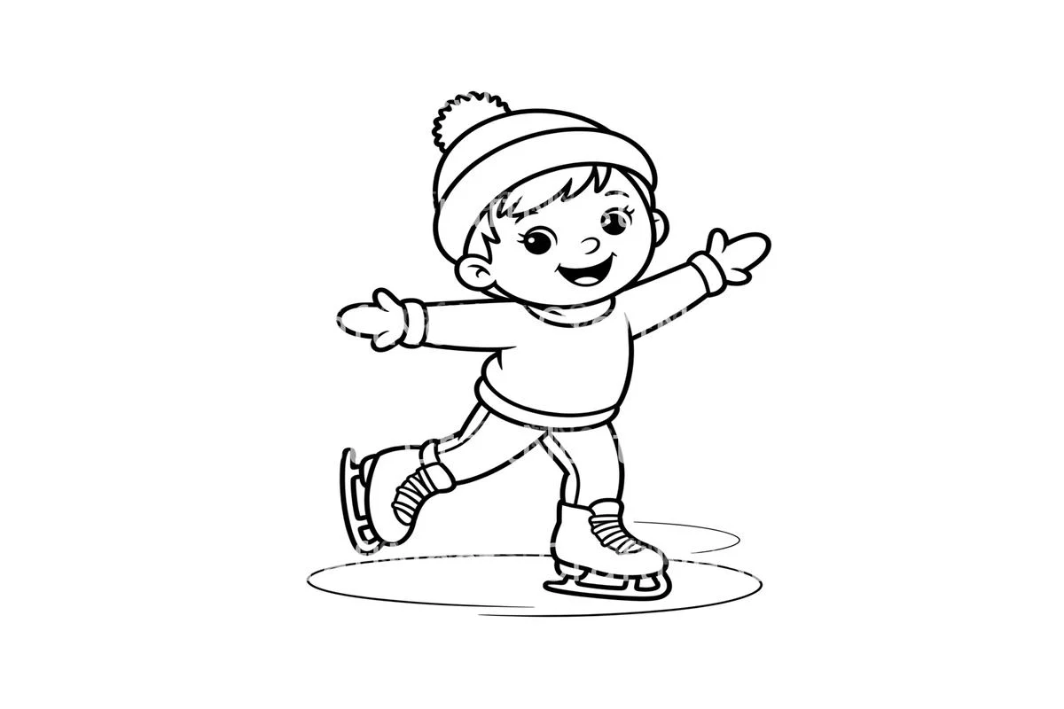 Winter Ice Skating Kids Coloring Books - Image 3