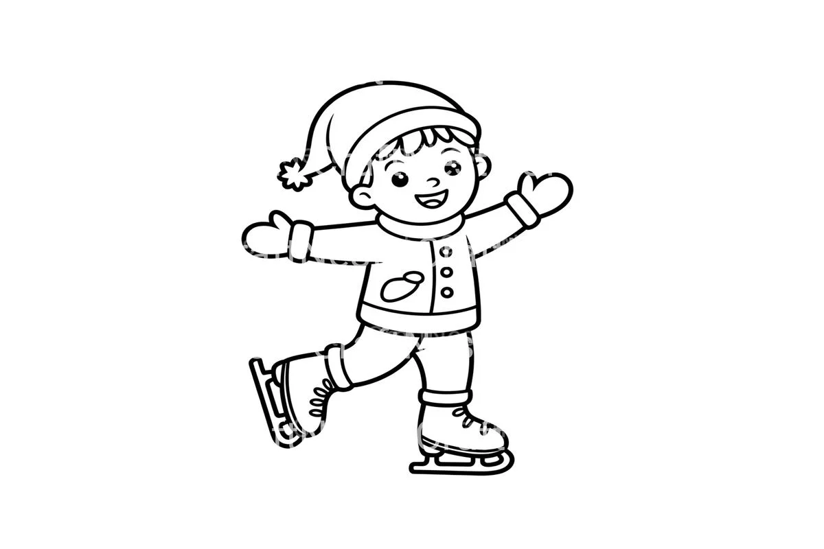 Winter Ice Skating Kids Coloring Books - Image 4