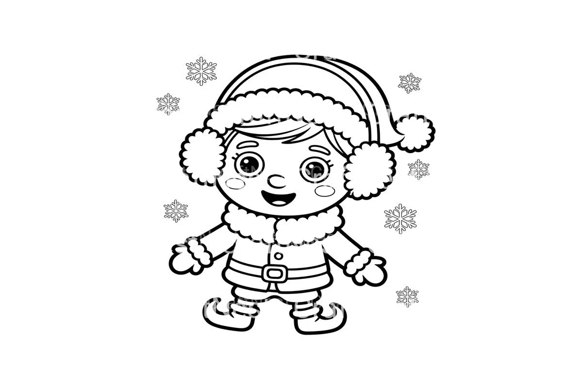 Winter Kids and Snowflakes Coloring Books - Image 3