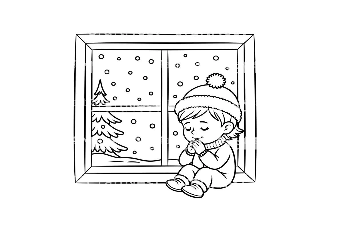 Winter Meditation Scene Coloring Books - Image 2