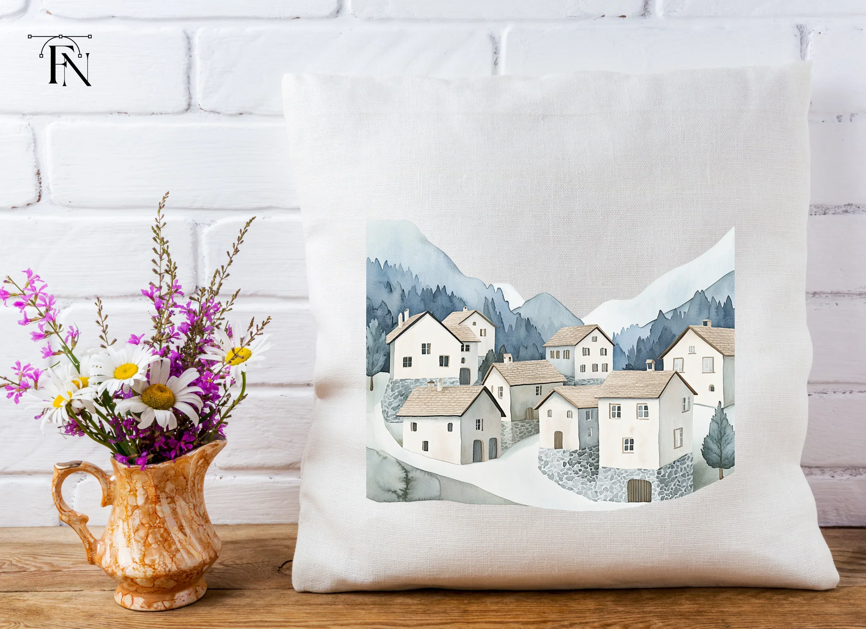 Winter Mountain Village Clipart Bundle - Image 5