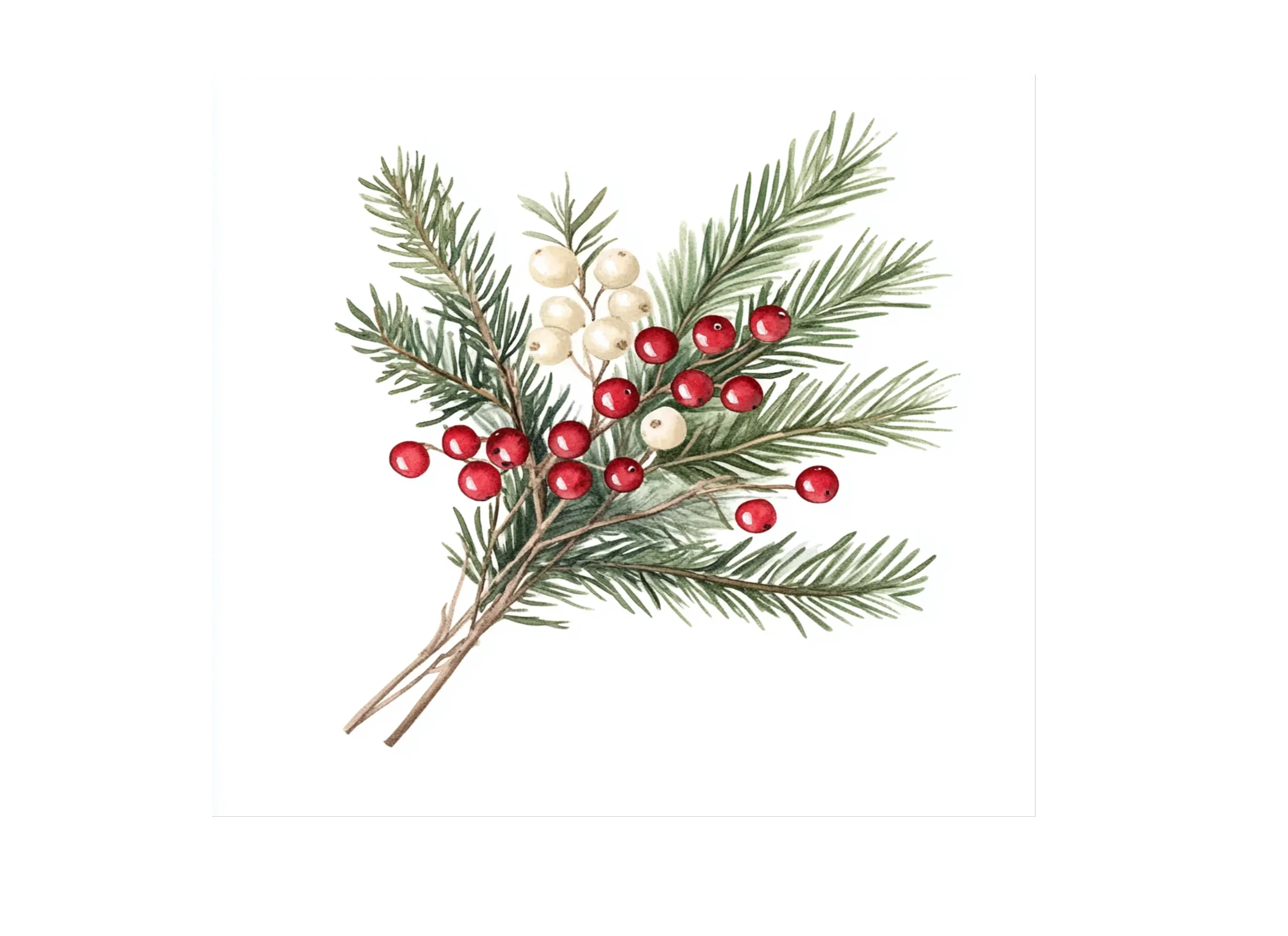 Winter Pine and Berry Clipart Bundle - Image 3