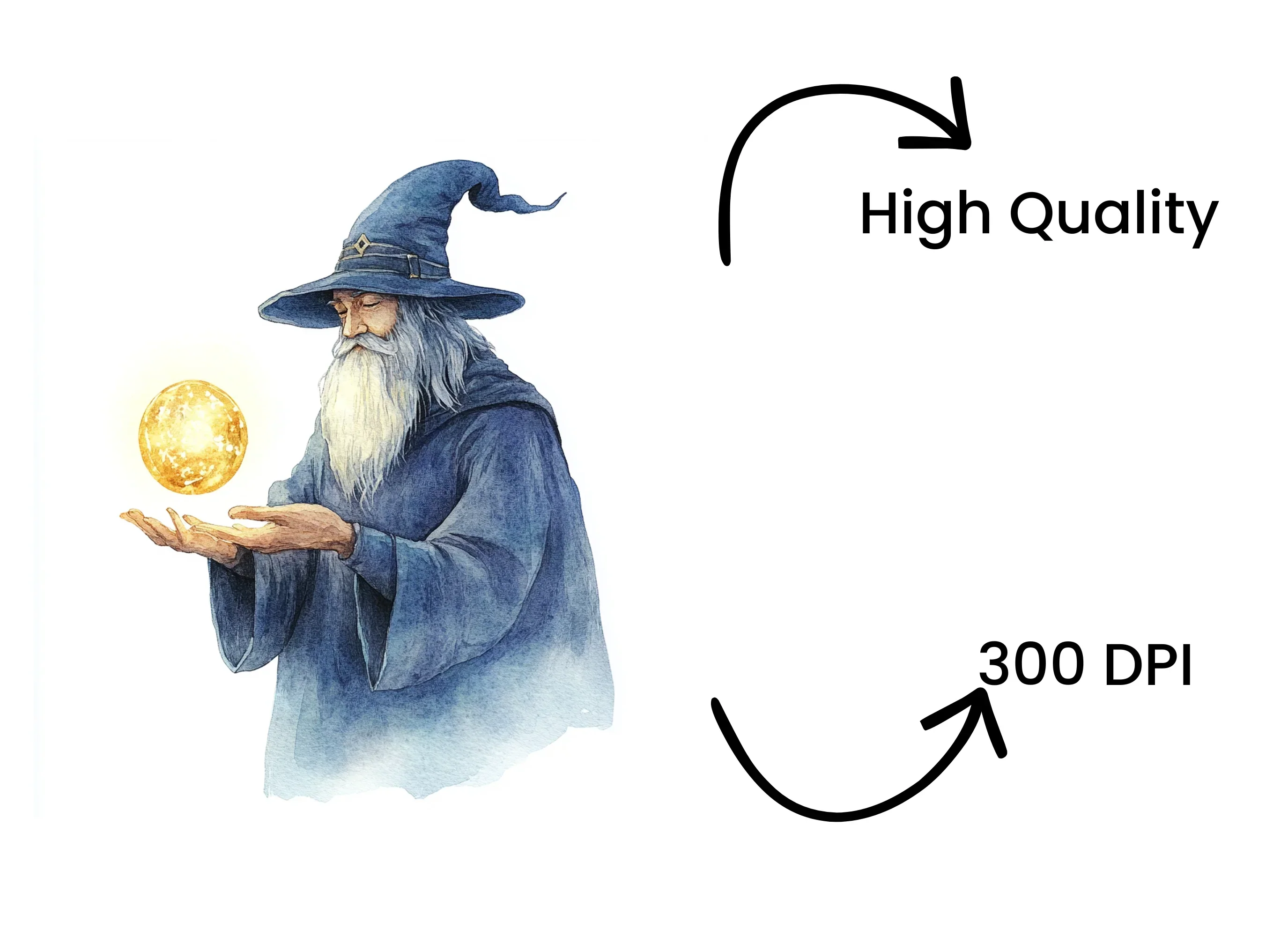 Wizard with Magic Orb Clipart Bundle - Image 4