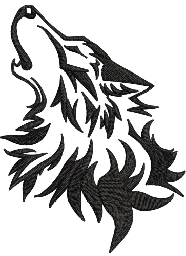 Wolf Embroidery Design