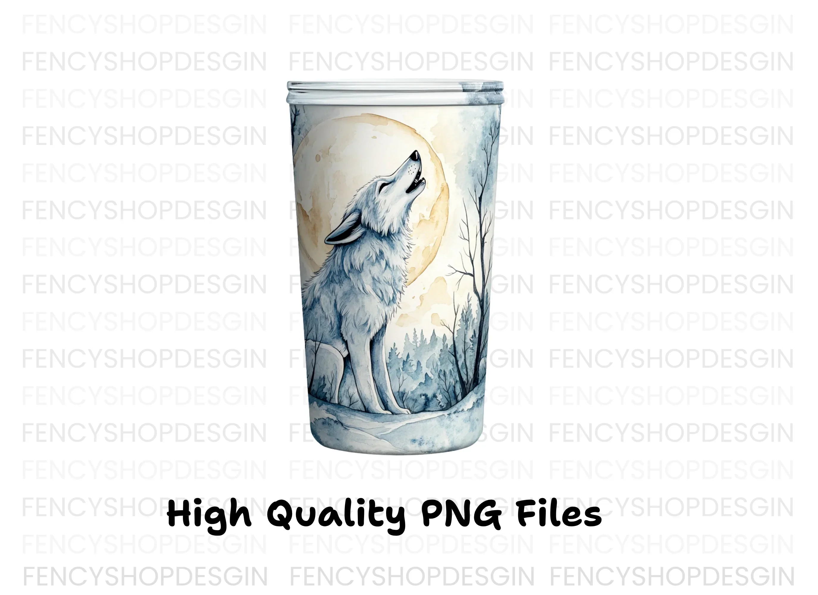 Wolf Howling at Moon Clipart Bundle - Image 3