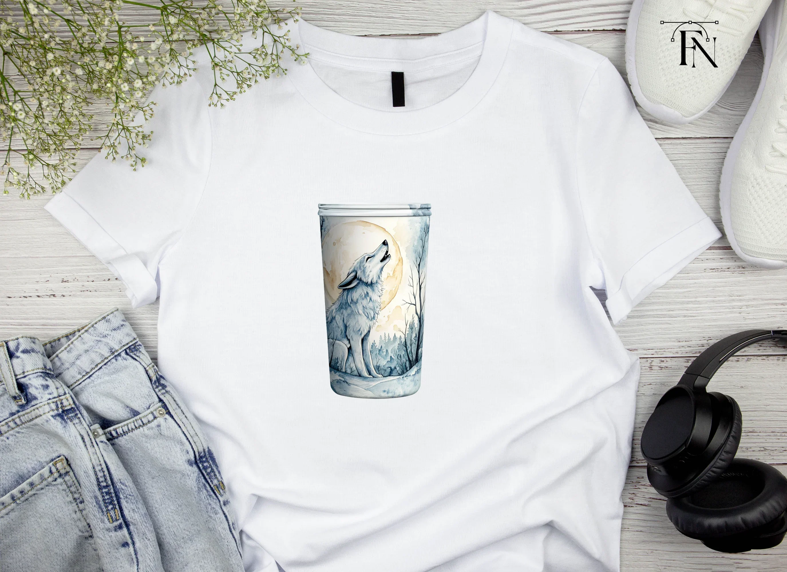 Wolf Howling at Moon Clipart Bundle - Image 4