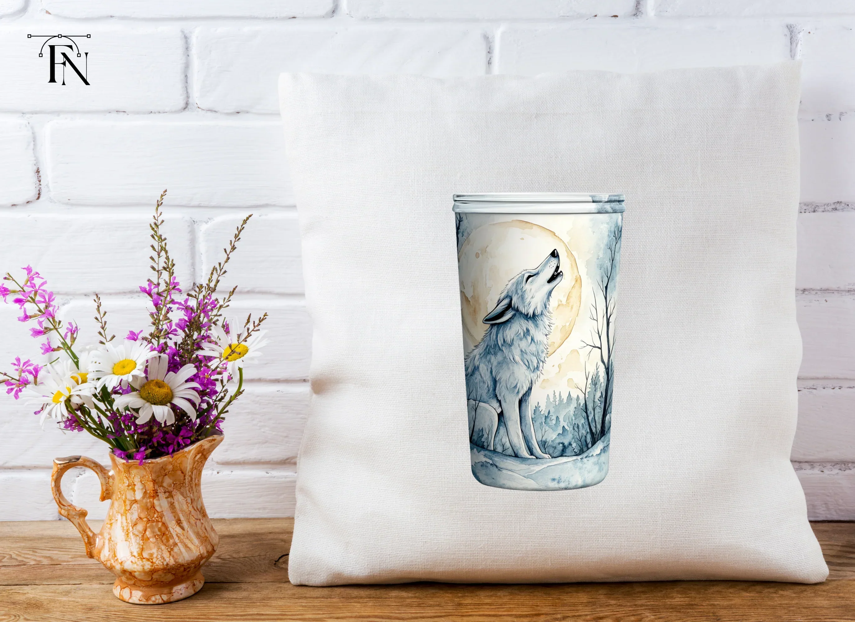 Wolf Howling at Moon Clipart Bundle - Image 5