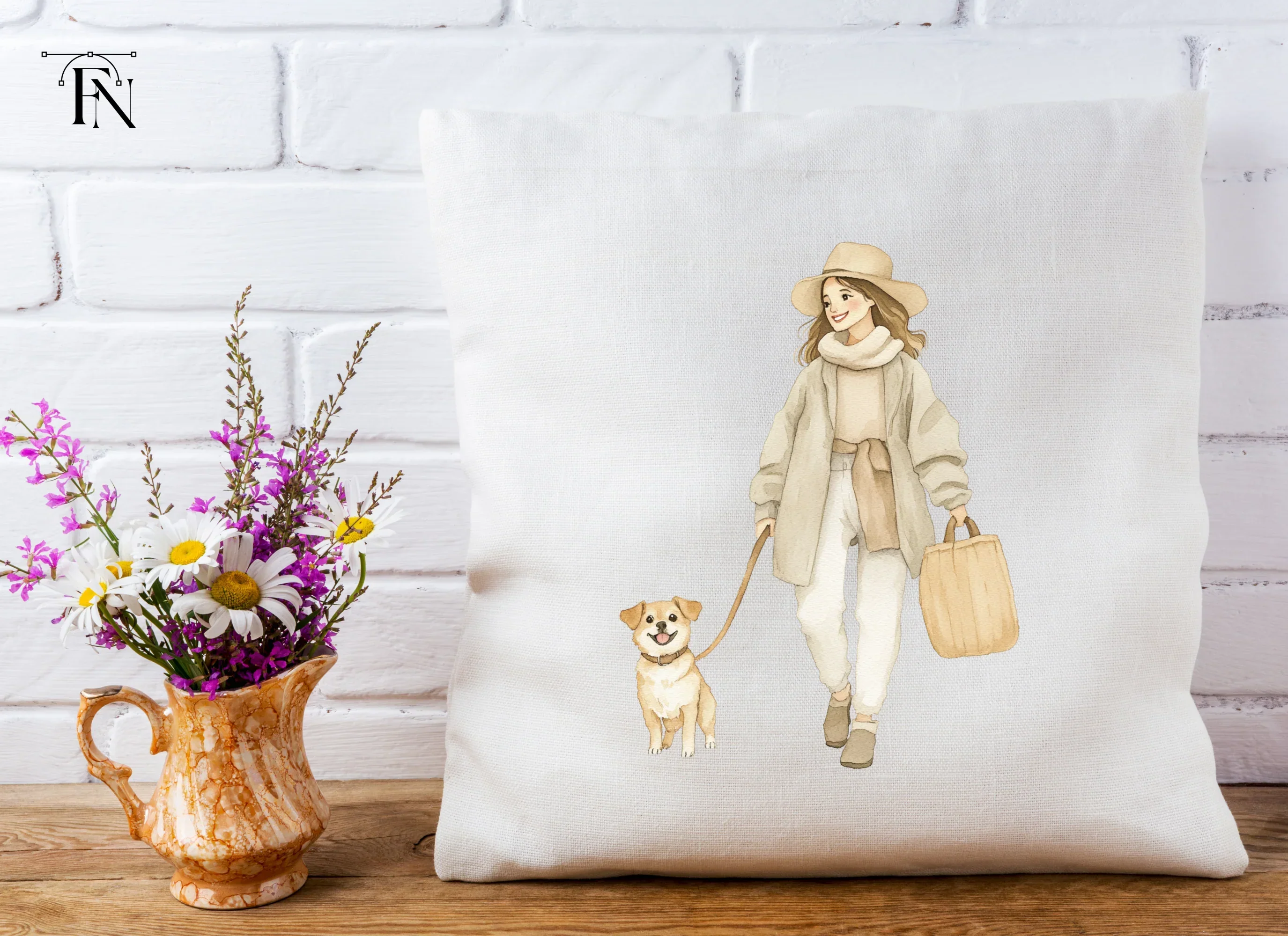 Woman Walking Dog Clipart Bundle - Image 6
