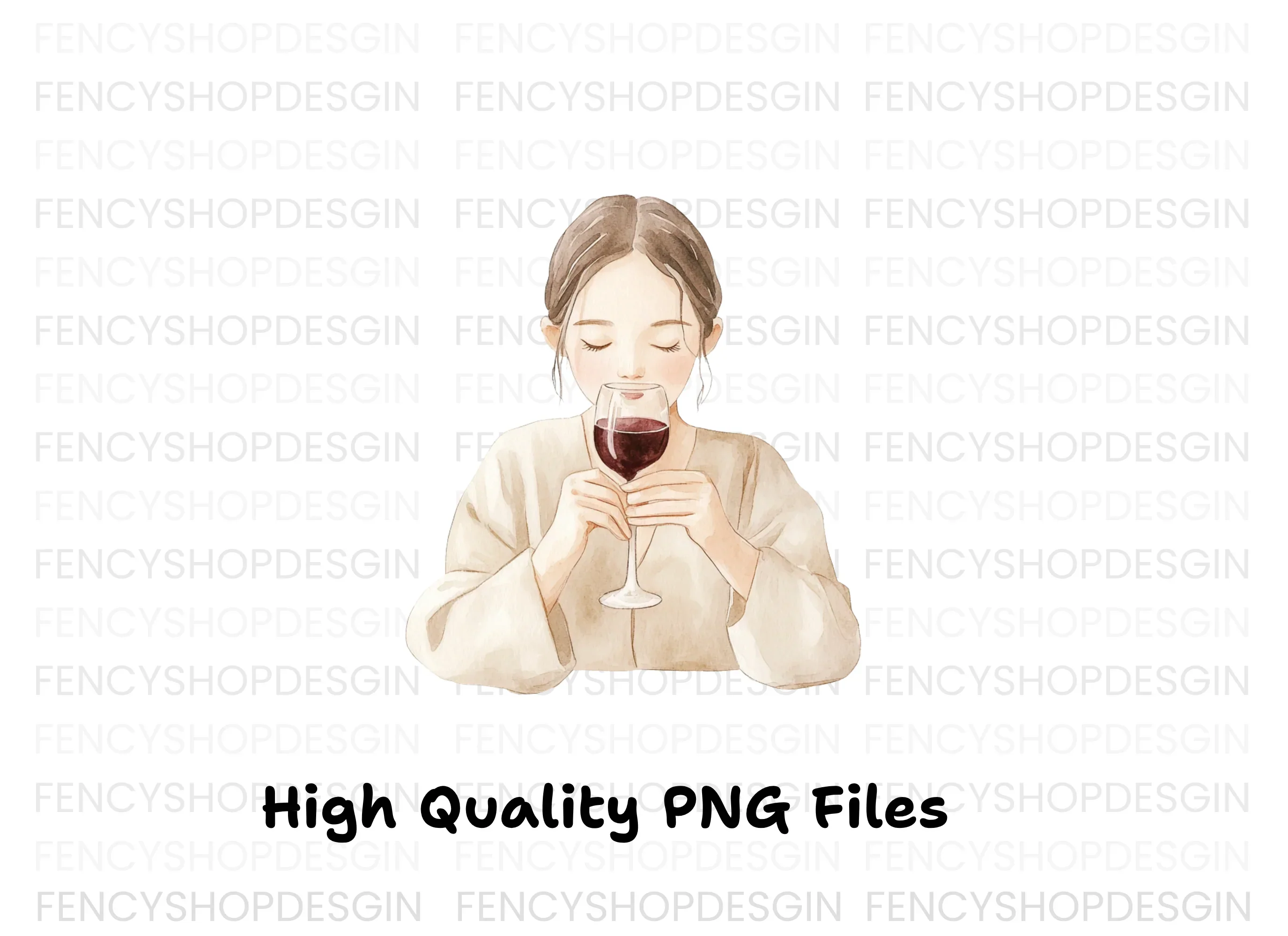Women Drinking Wine Clipart Bundle - Image 3
