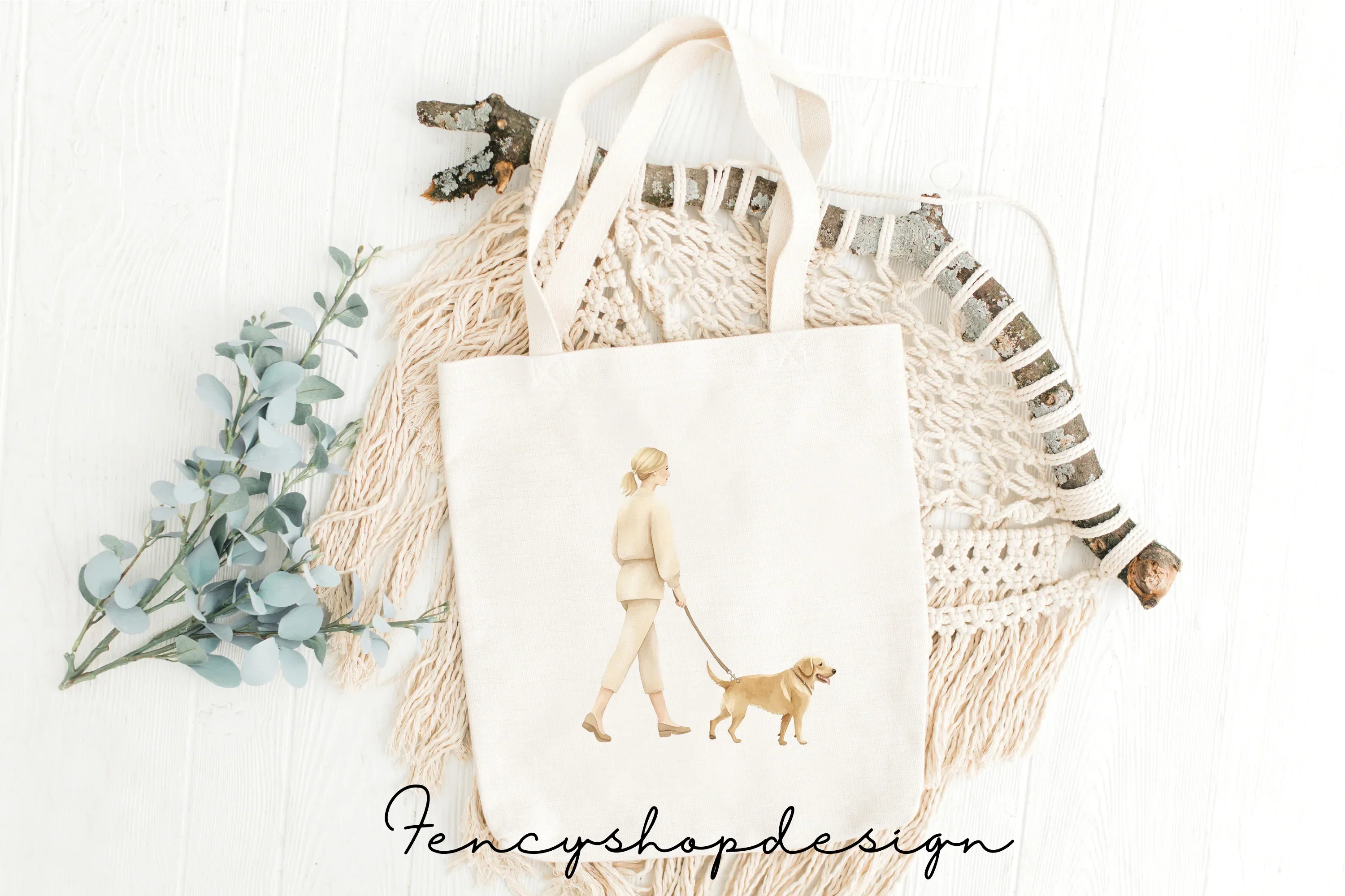 Women Walking Dogs Clipart Bundle - Image 3