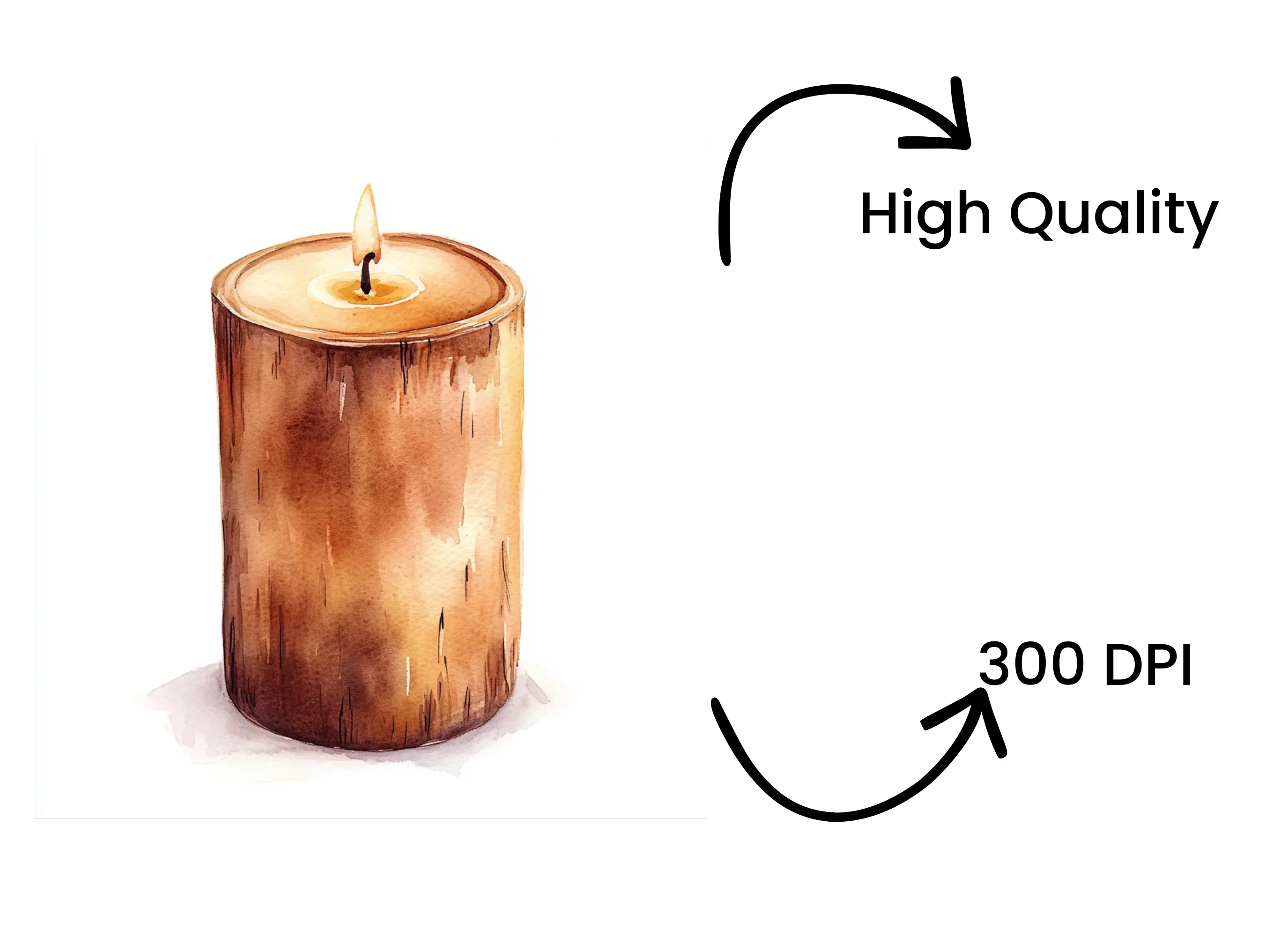 Wood Pillar Candles Clipart Bundle - Image 4