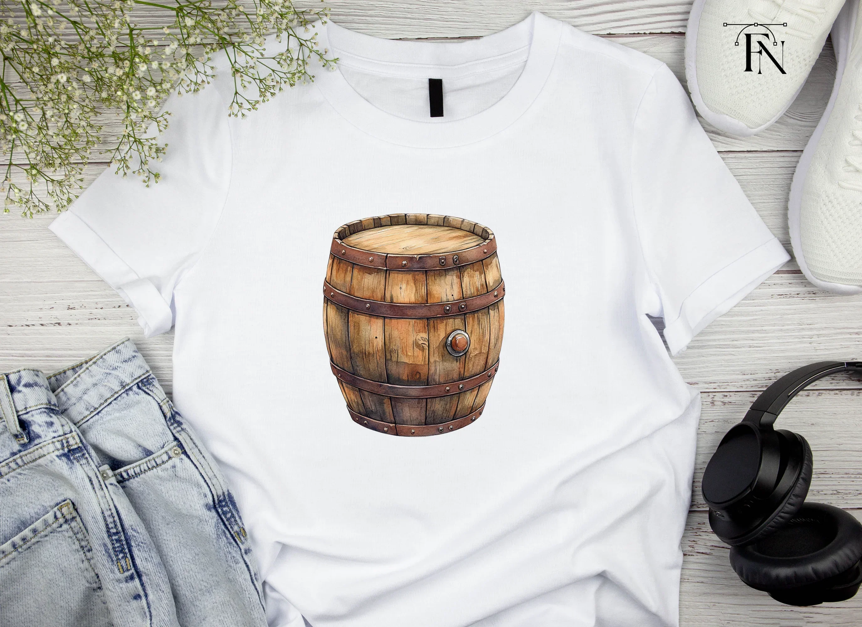 Wooden Barrels Clipart Bundle - Image 4
