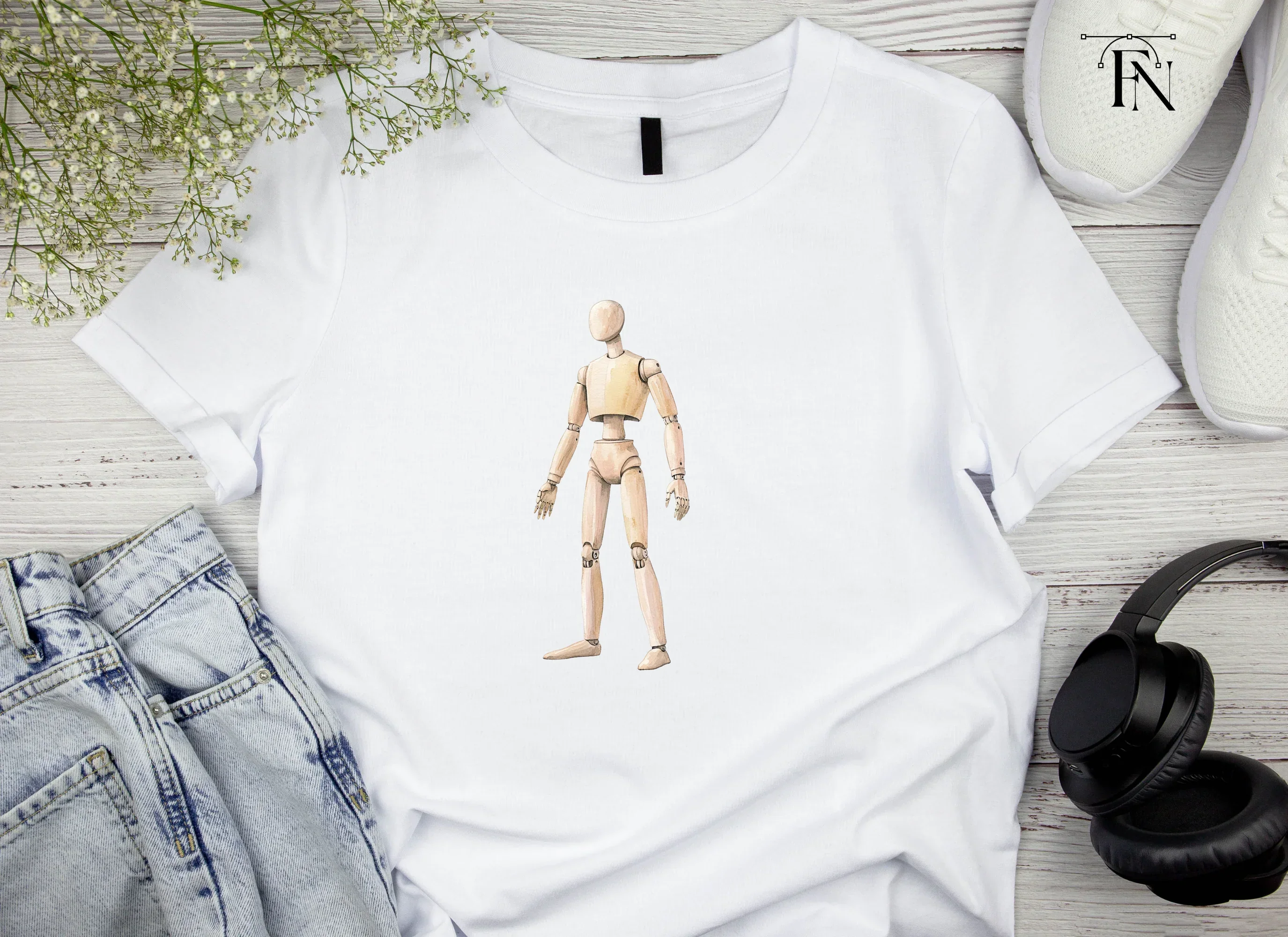 Wooden Mannequin Pose Figure Clipart Bundle - Image 5