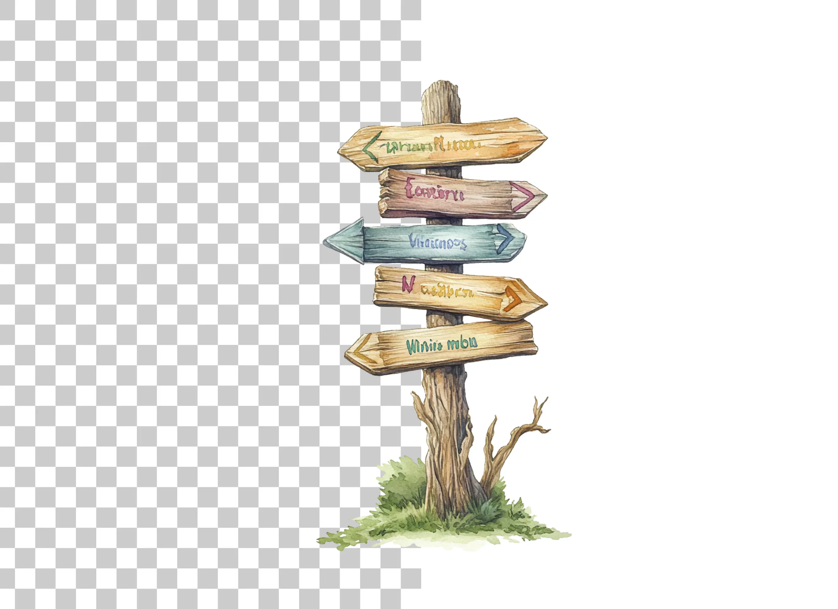 Wooden Signpost Clipart Bundle - Image 2