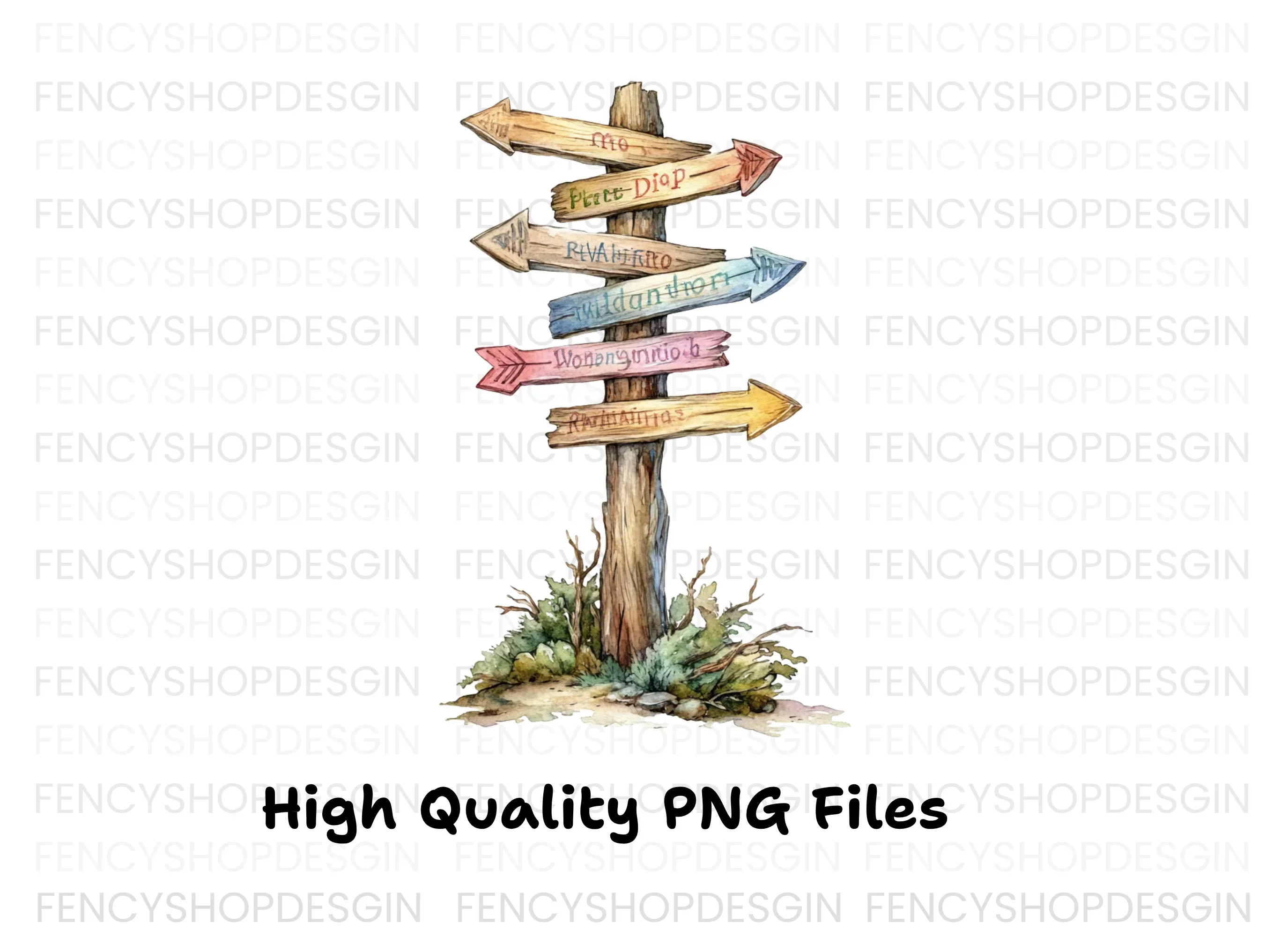 Wooden Signpost Clipart Bundle - Image 3