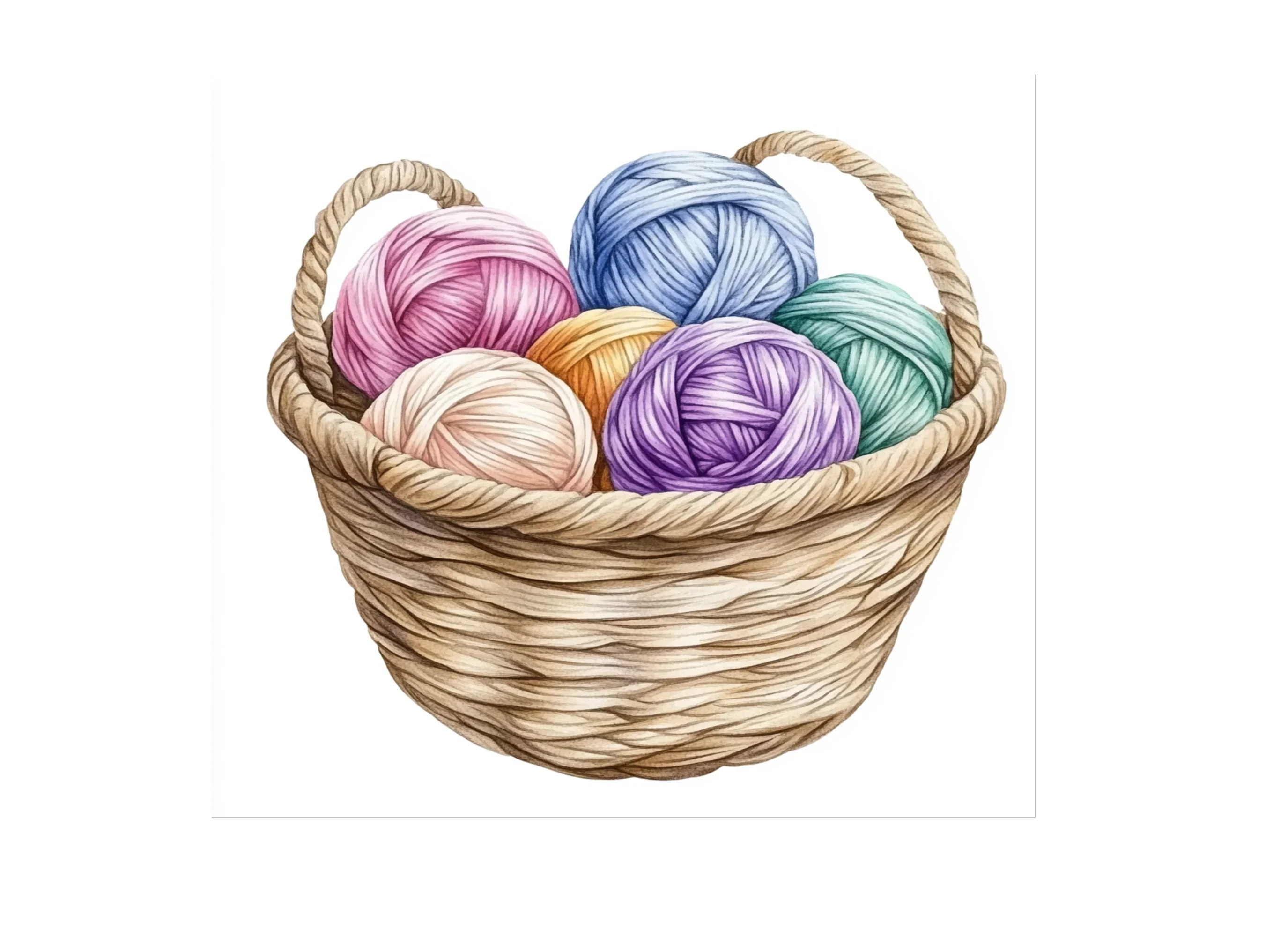 Yarn Basket Clipart Bundle - Image 3