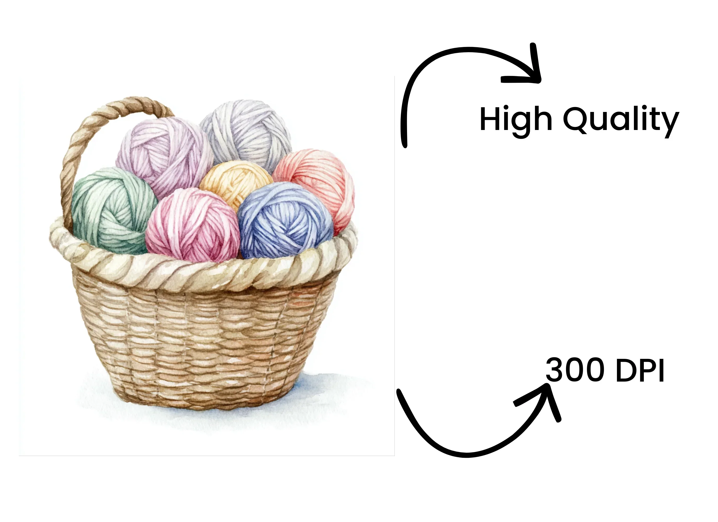 Yarn Basket Clipart Bundle - Image 4