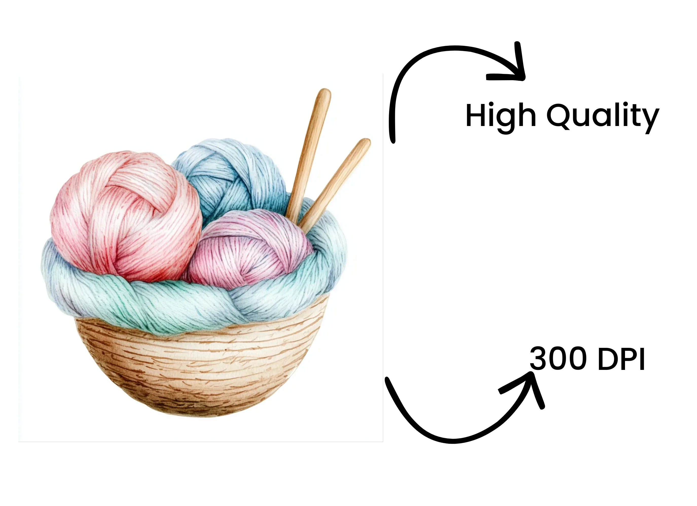 Yarn Baskets Clipart Bundle - Image 4