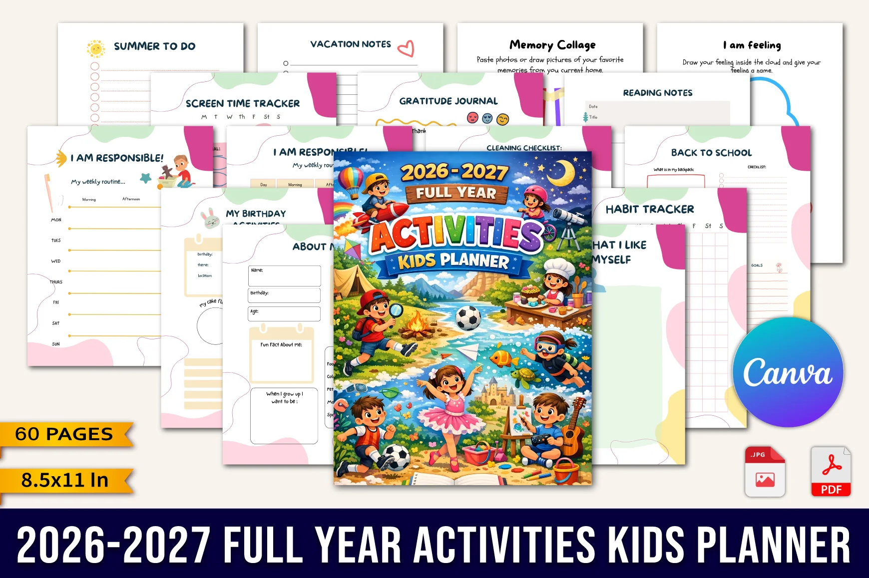 Yearly Activities Kids Planner