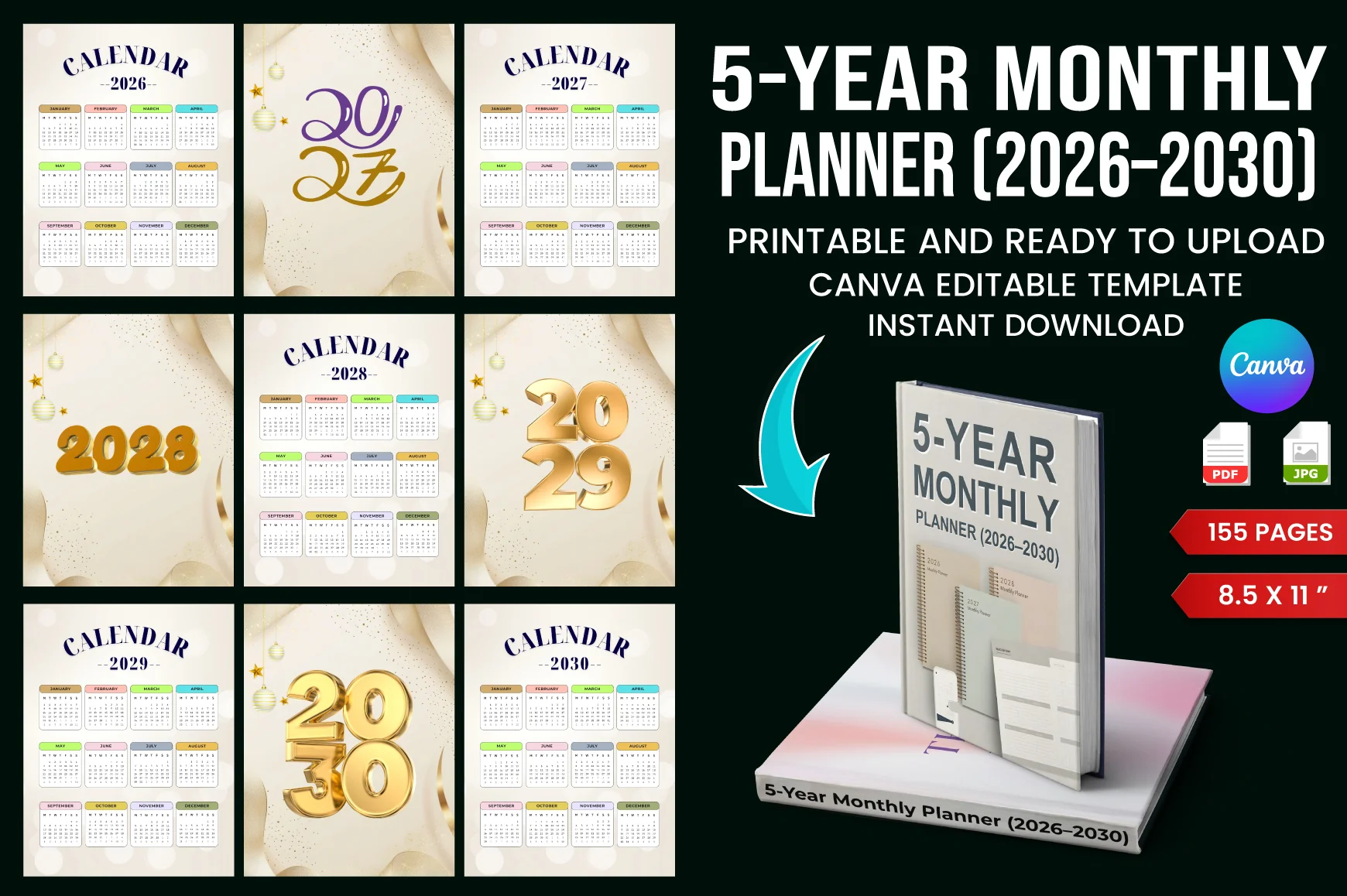 Yearly Monthly Planner