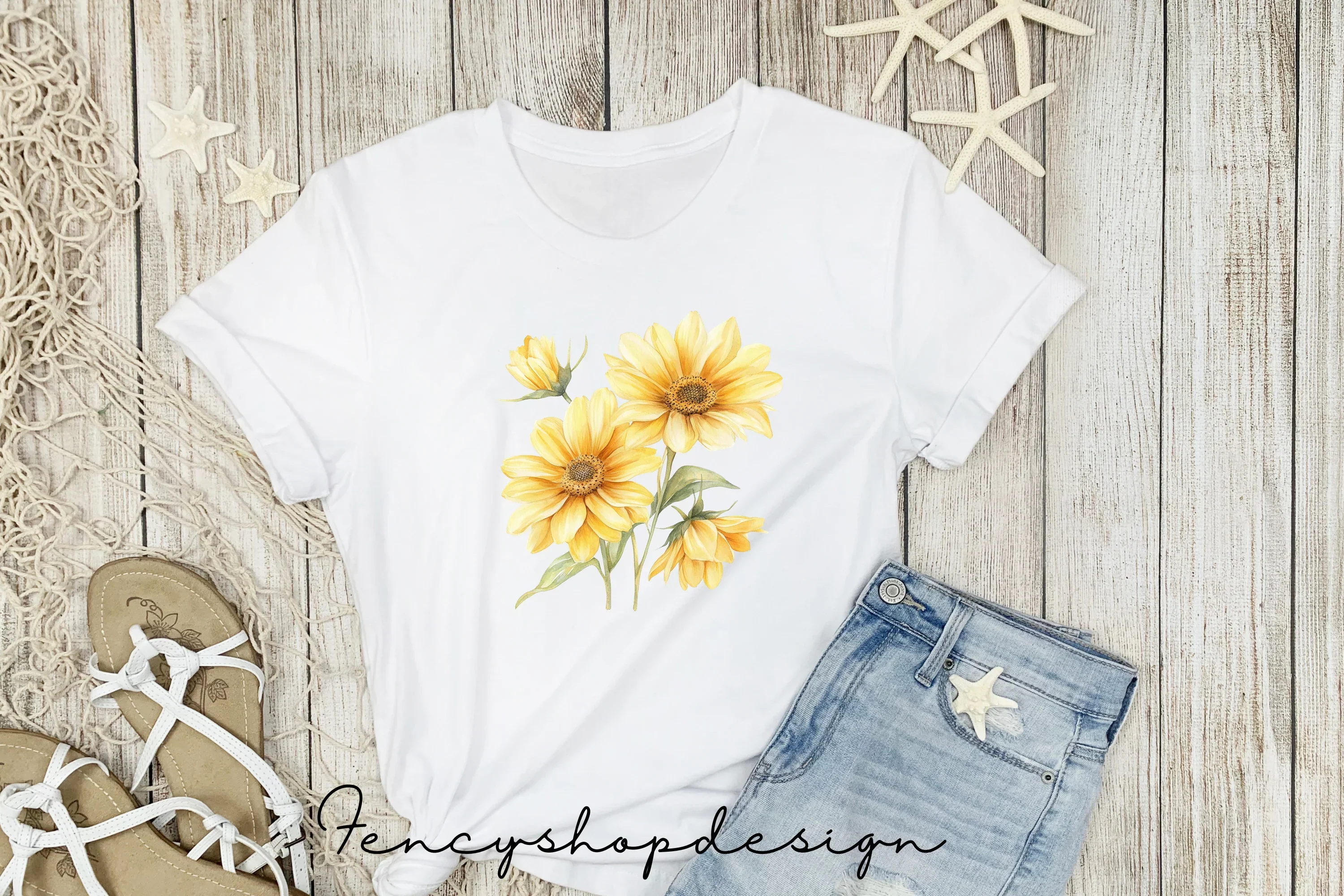 Yellow Flowers Clipart Bundle - Image 3