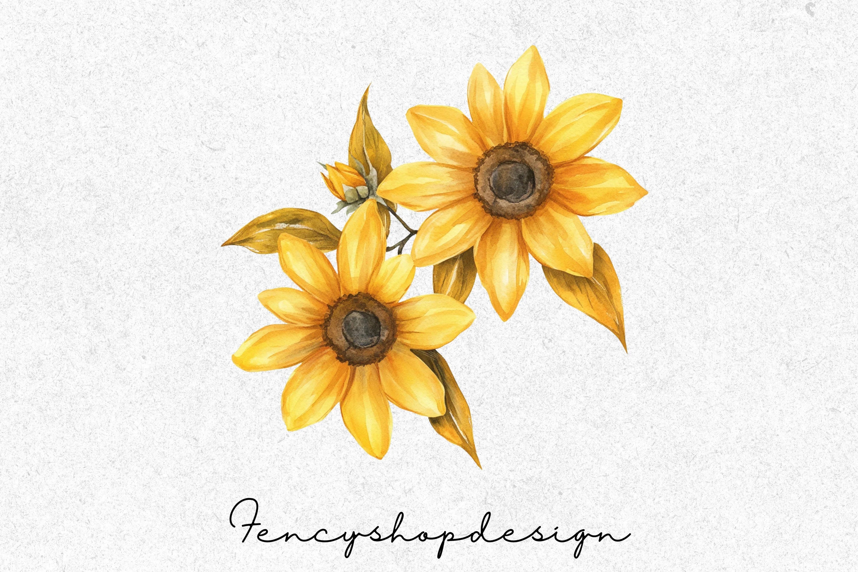 Yellow Flowers Clipart Bundle - Image 4