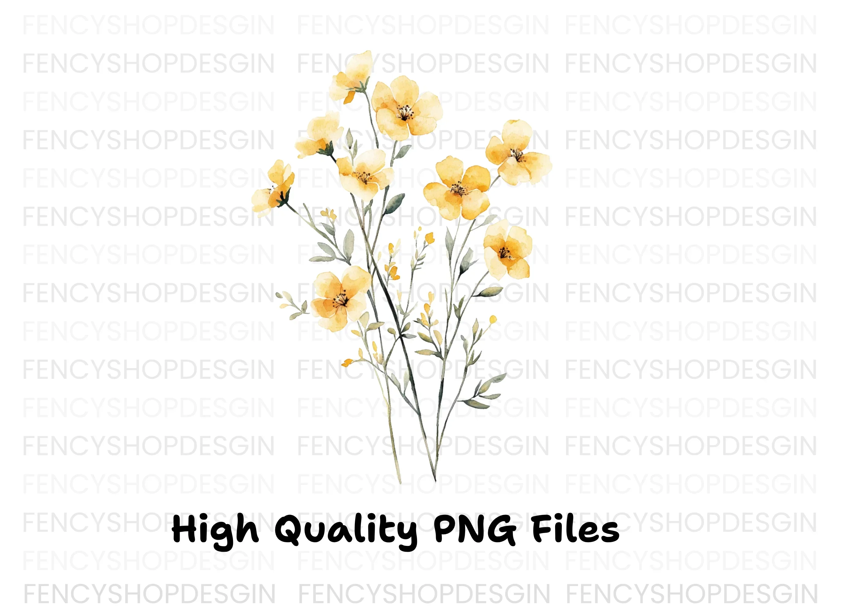 Yellow Wildflowers Clipart Bundle - Image 3