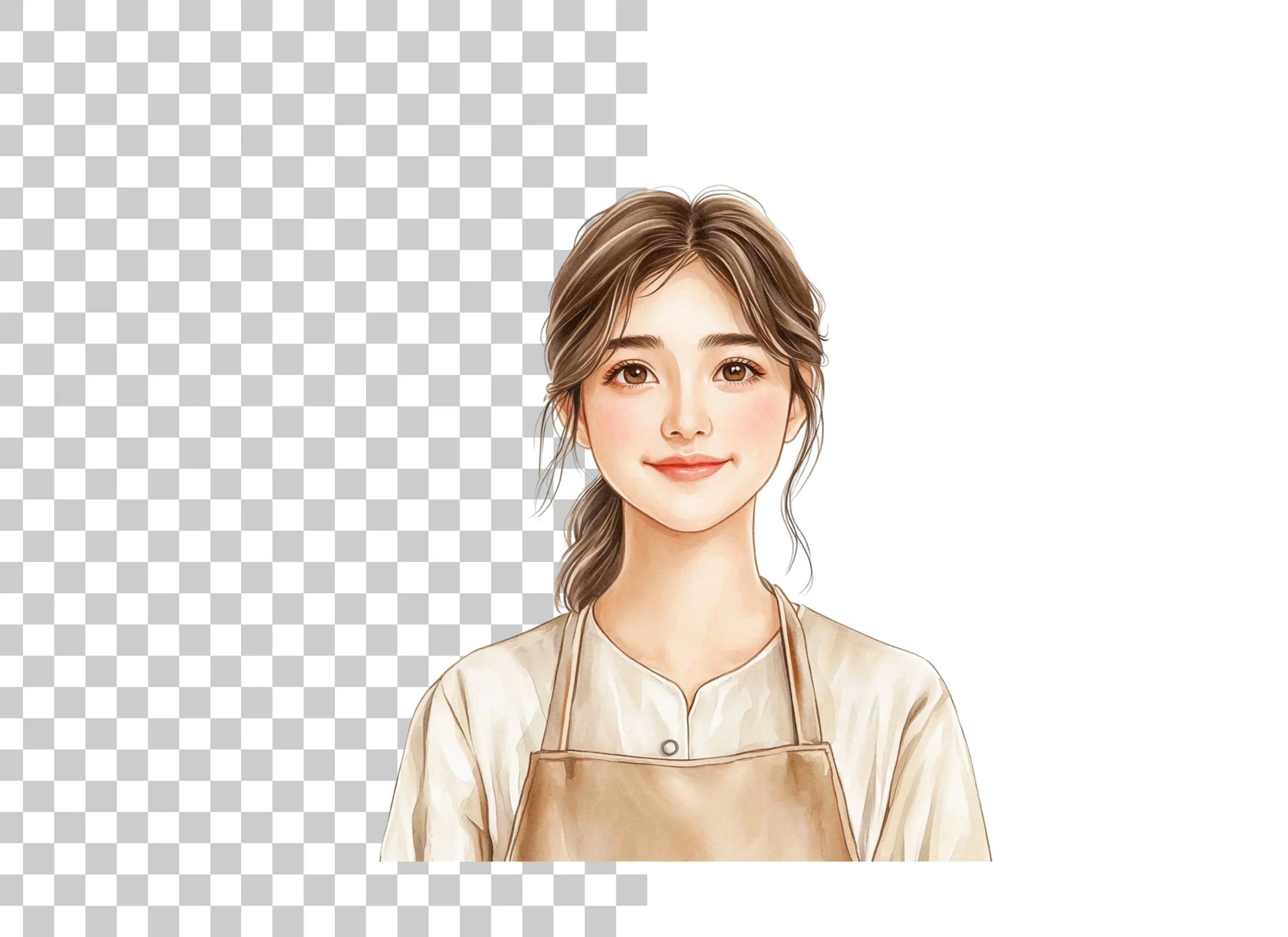 Young Woman in Apron Clipart Bundle - Image 2