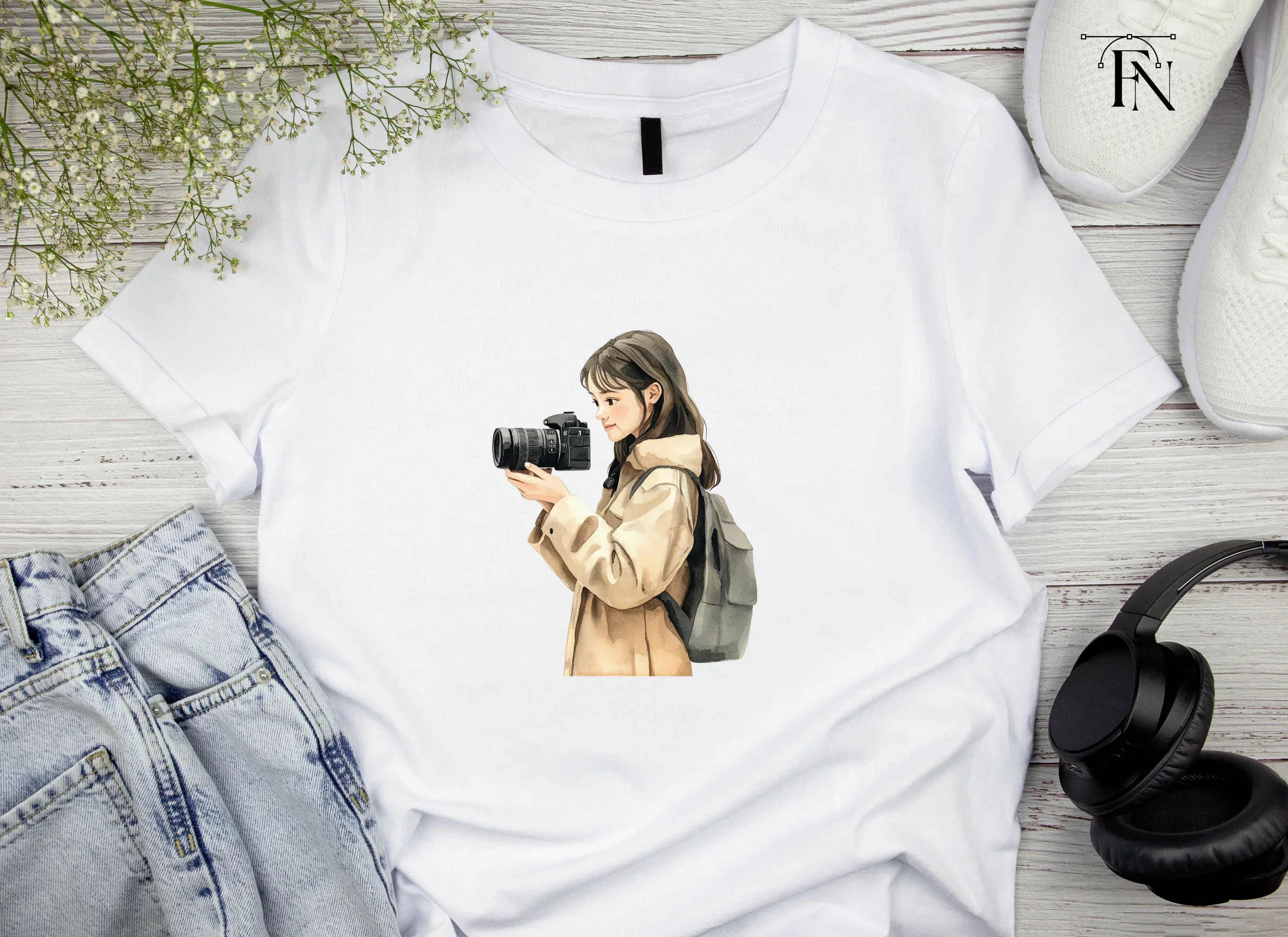 Young Woman with Camera Clipart Bundle - Image 4