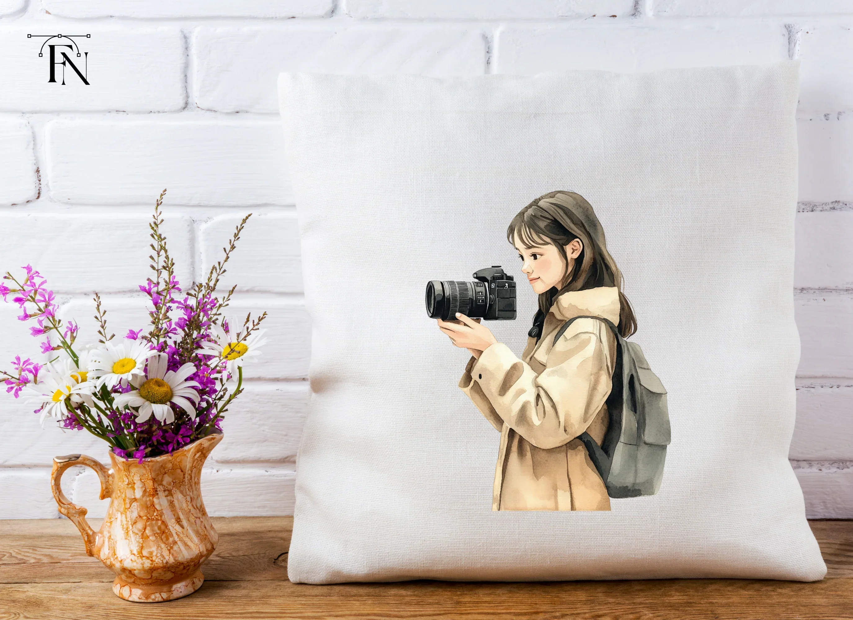 Young Woman with Camera Clipart Bundle - Image 5