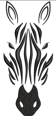 Zebra Face Embroidery Design