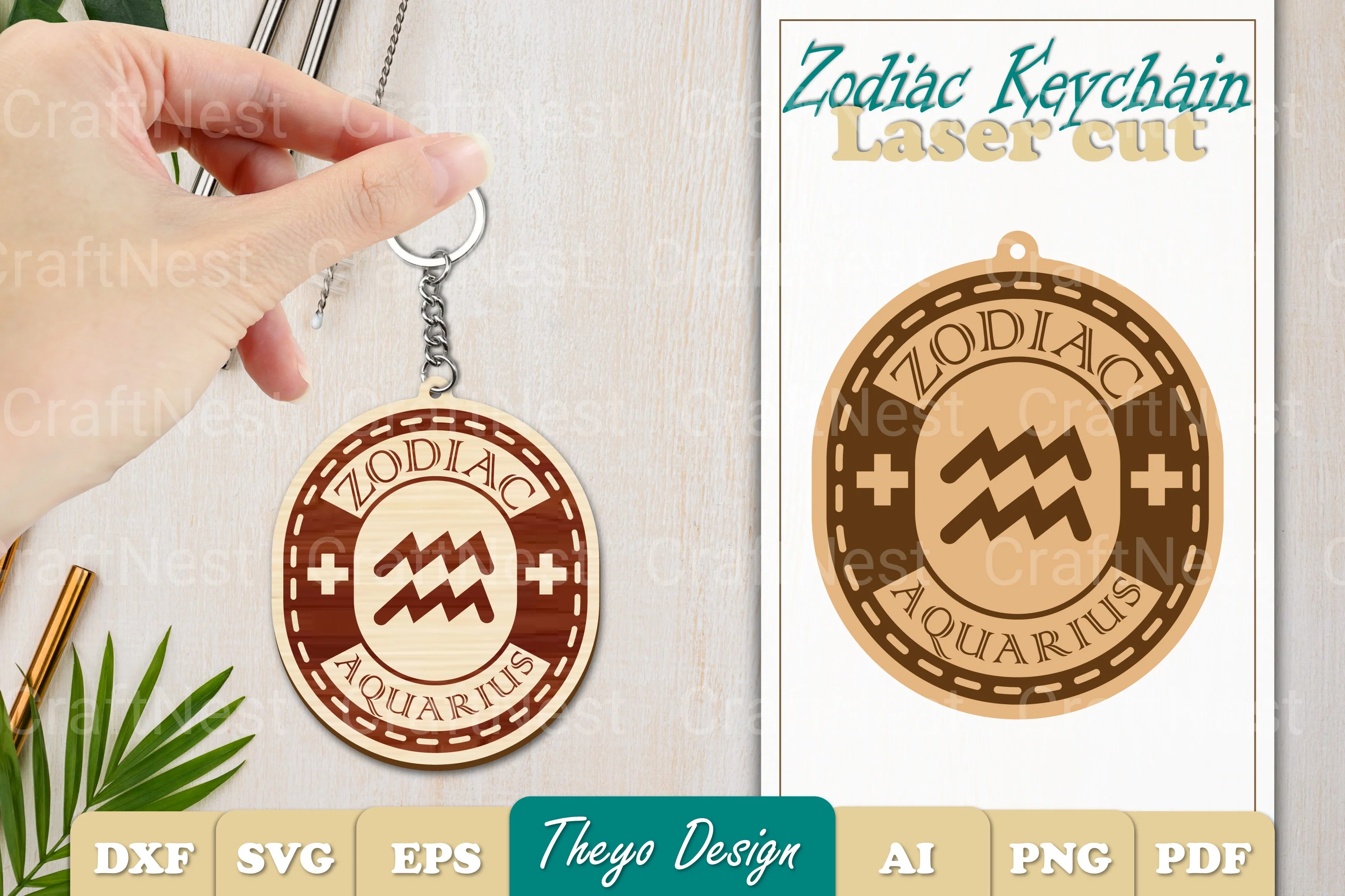 Zodiac Keychain SVG Bundle
