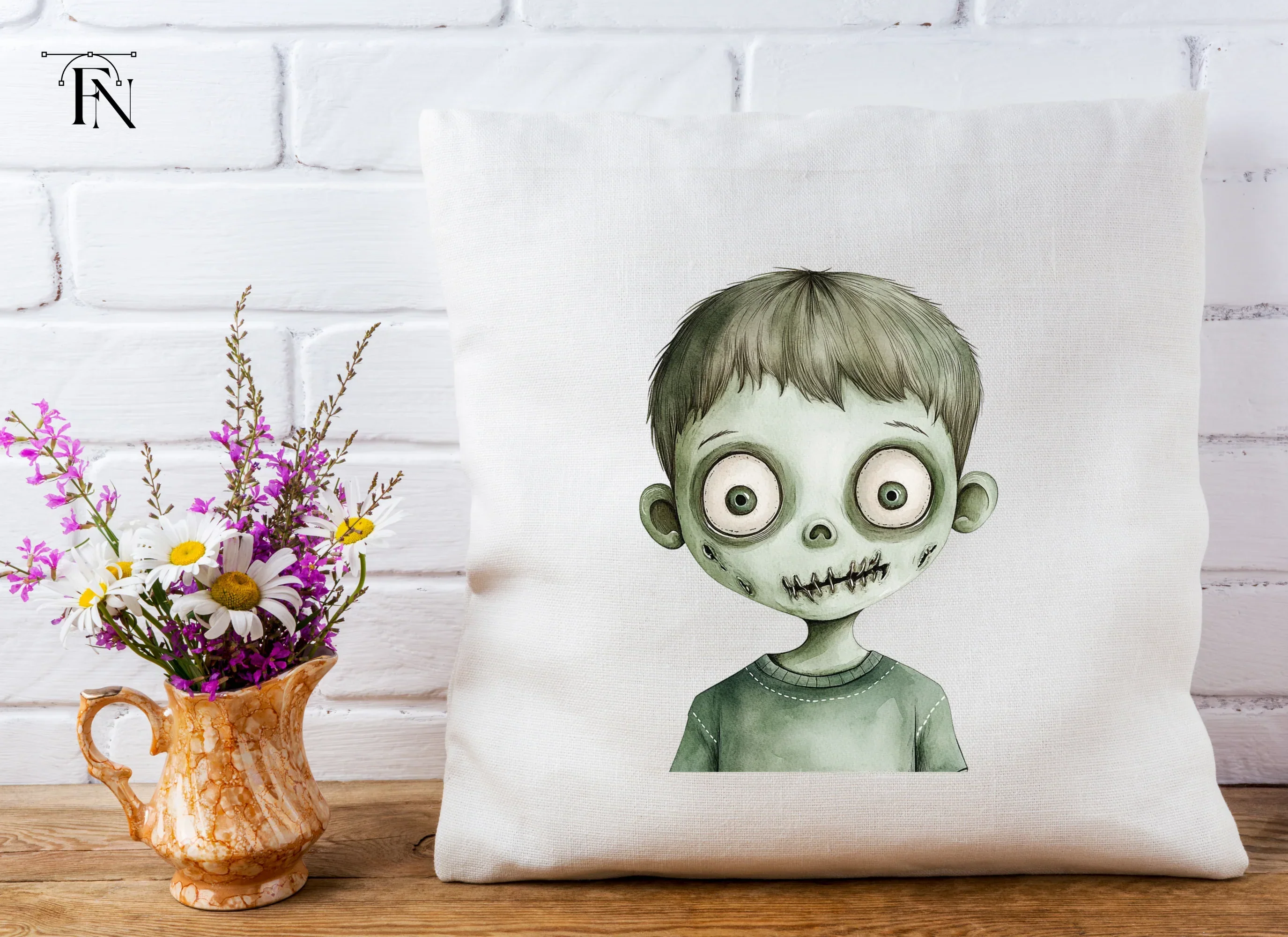 Zombie Boy Faces Clipart Bundle - Image 3
