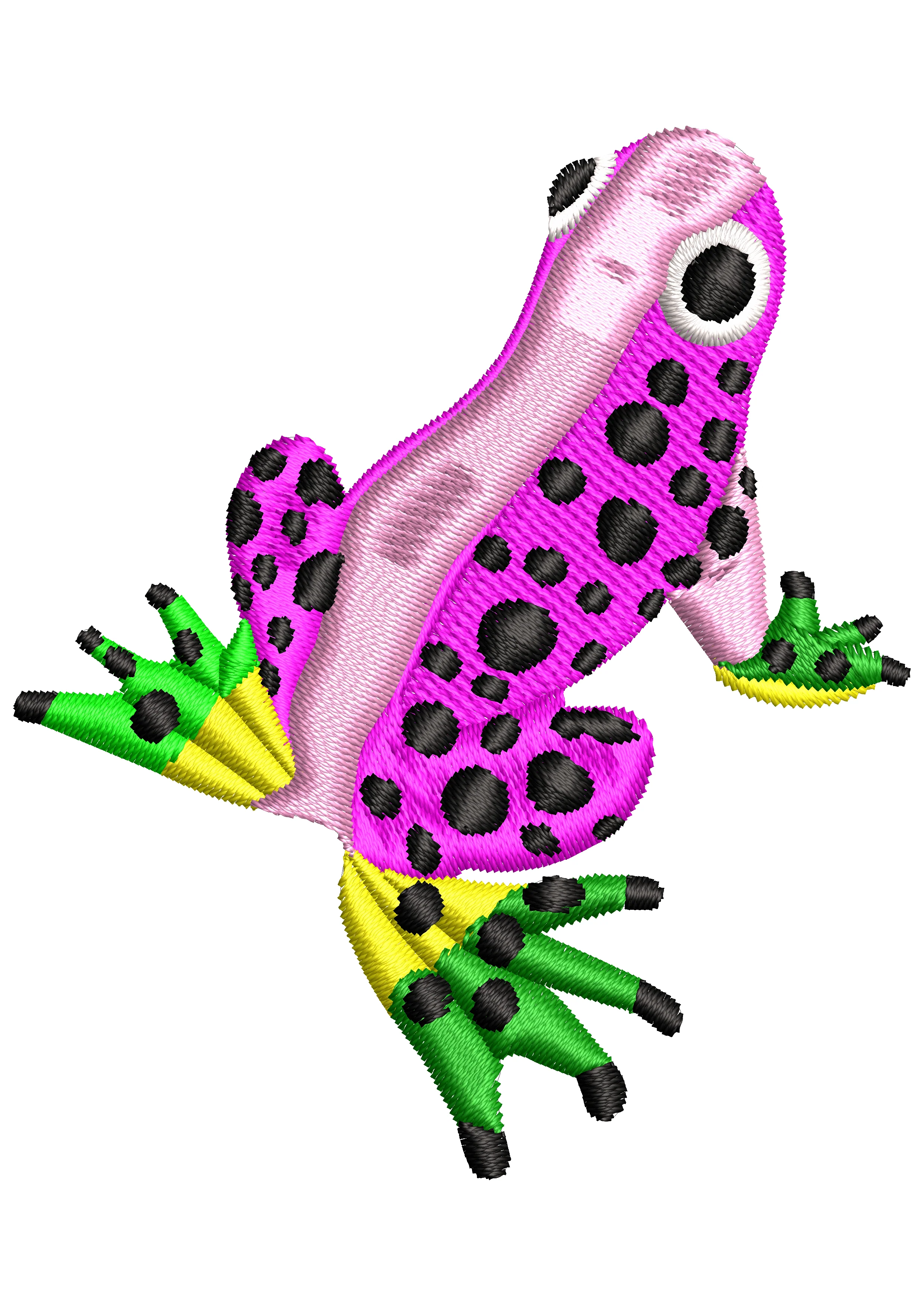Zubi Frog Beauty Colour Embroidery Design